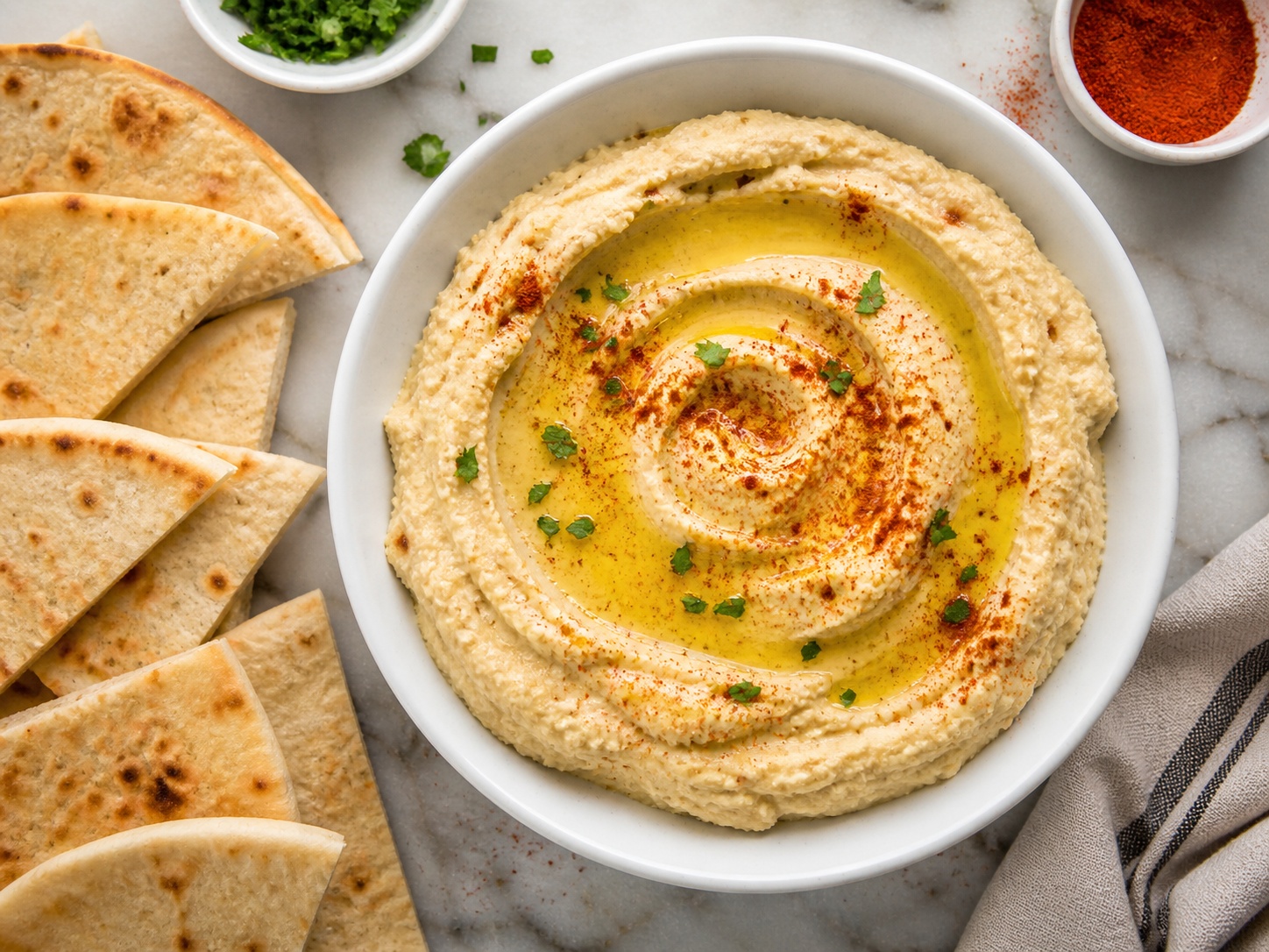 Hummus mit Fladenbrot