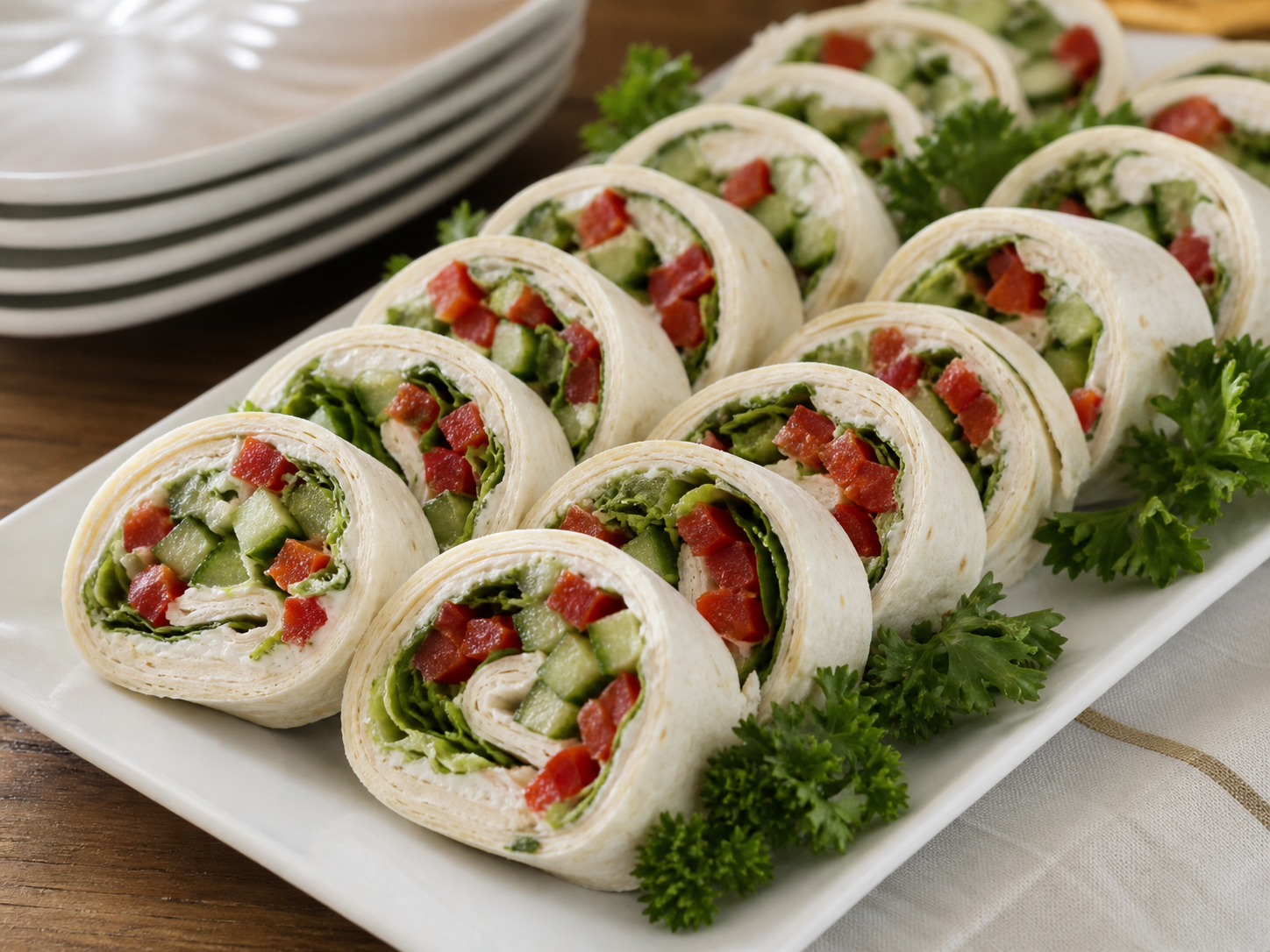 Wrap-Röllchen mit Frischkäse